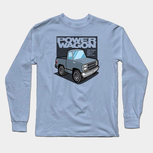 Frost Blue Metallic - Power Wagon (1980) Long Sleeve T-Shirt by jepegdesign